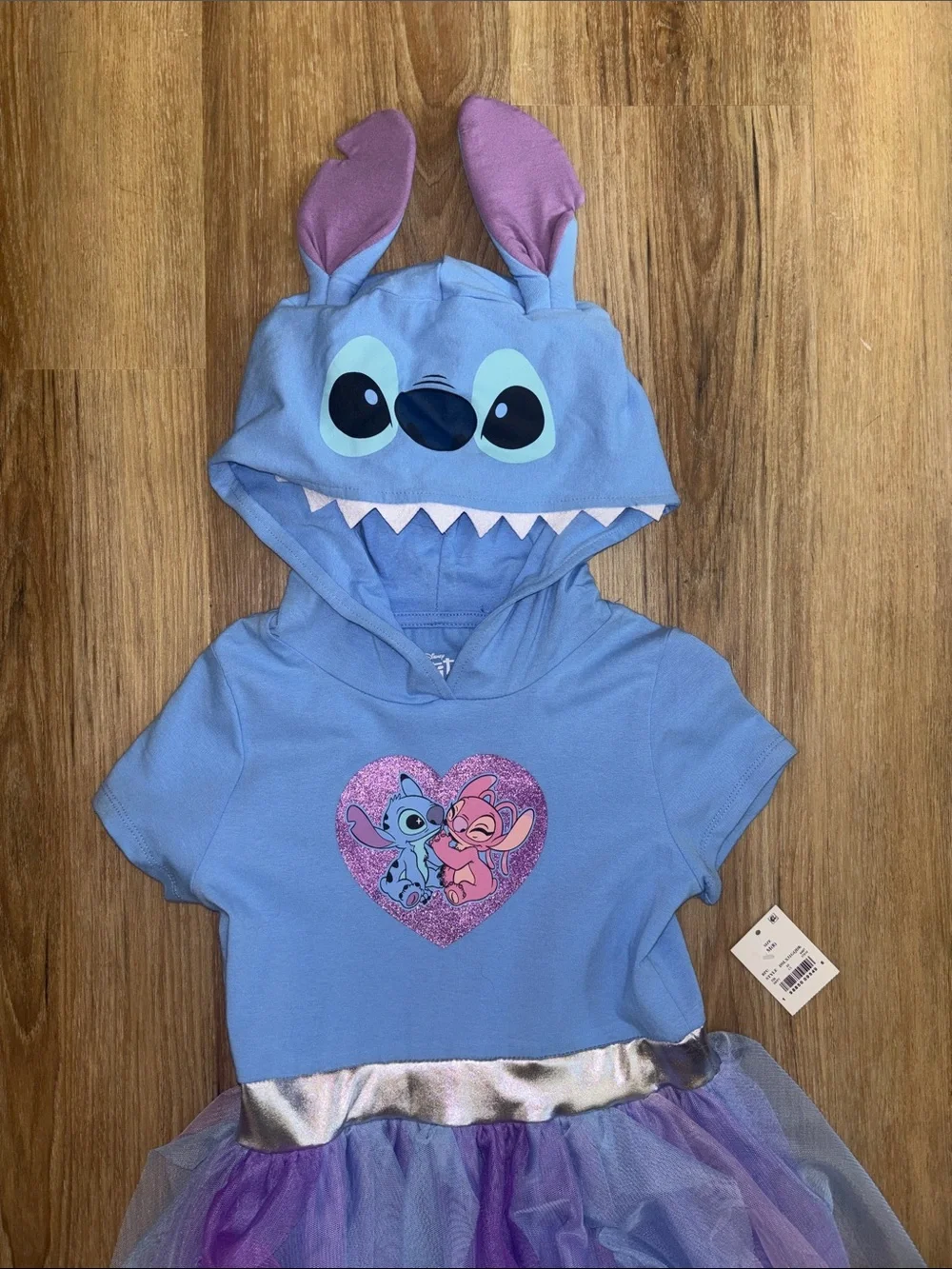 Disney Light Blue and Purple Stitch Hooded Tutu Costume Dress
